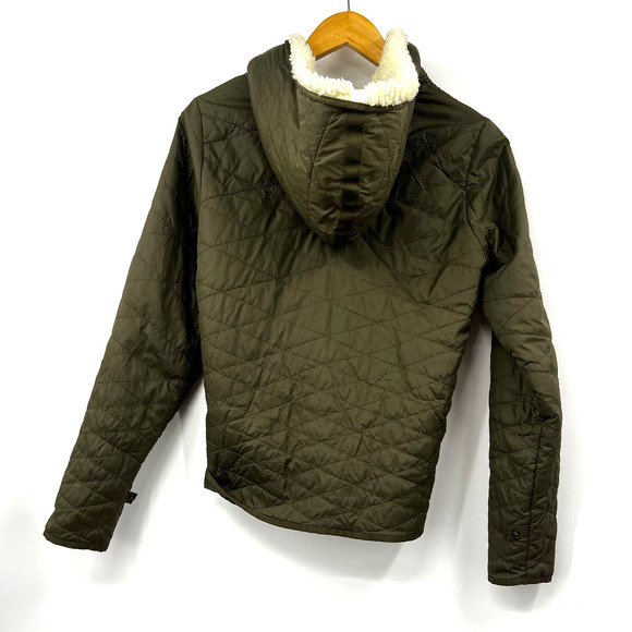 G-Star Raw Olive Green Quilted Hooded Long Sleeve Puffer Jacket Size Medium - Picture 6 of 10